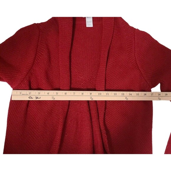 JJill Open Front Cardigan Sweater Women's XS Red Wool Blend Waterfall - Picture 7 of 10